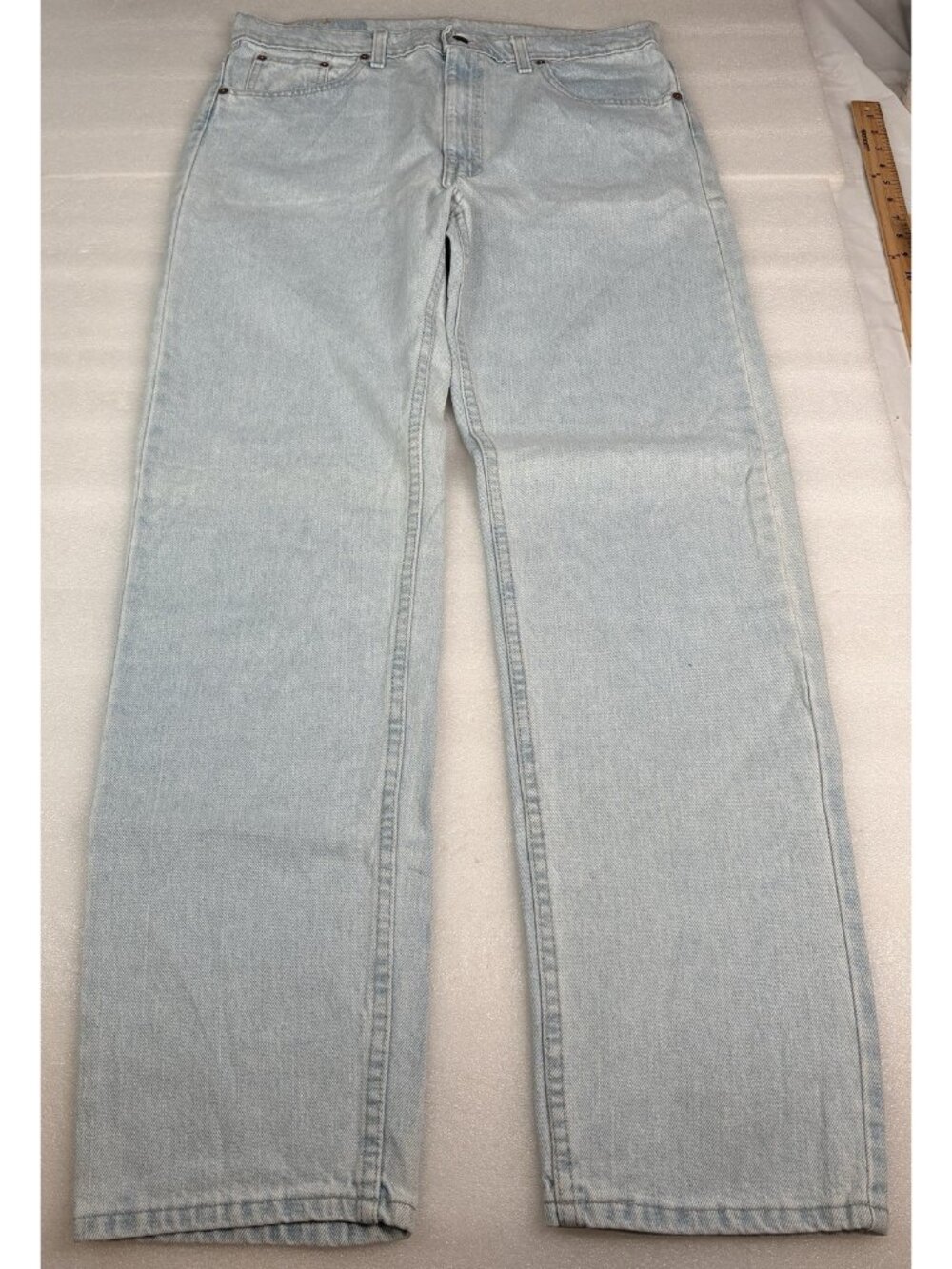 Vintage 90s Levis 505 Straight Leg Regular Fit Light Wash Deadstock 36x34 Jeans